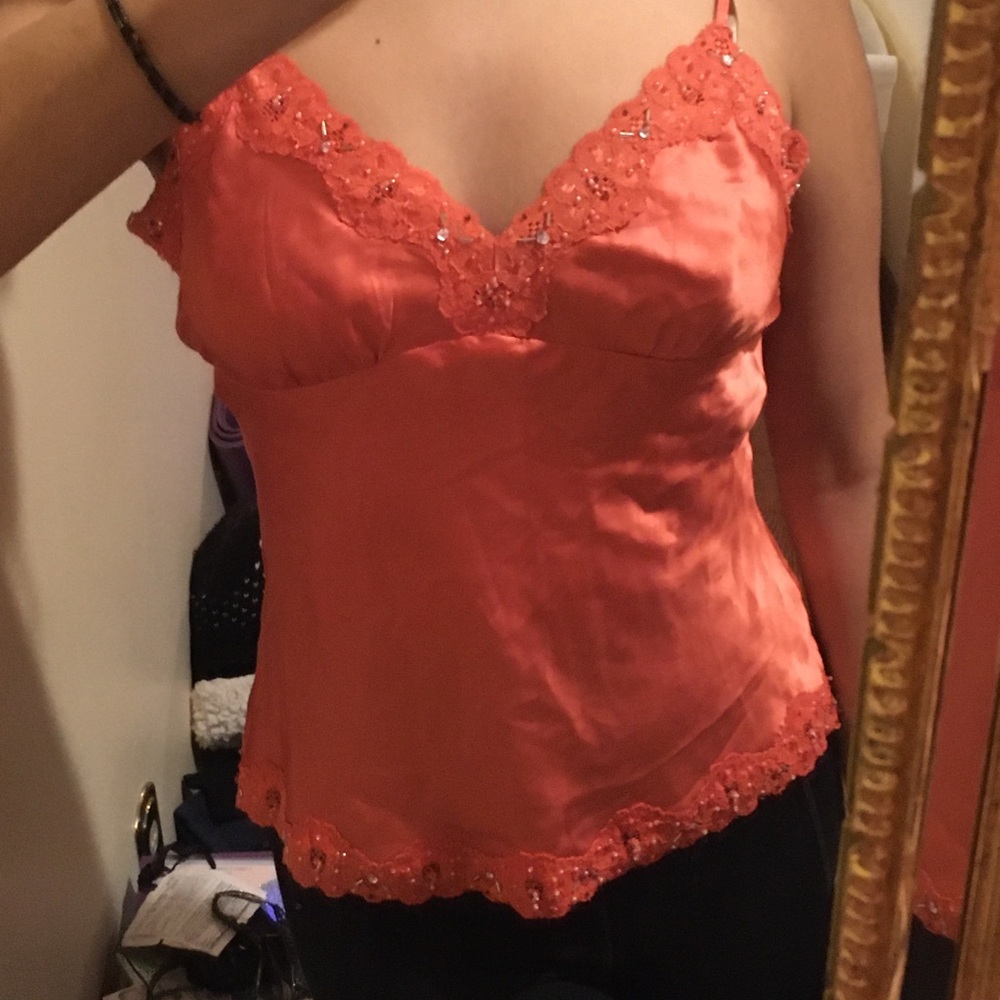 Vintage Pink Top with Beading